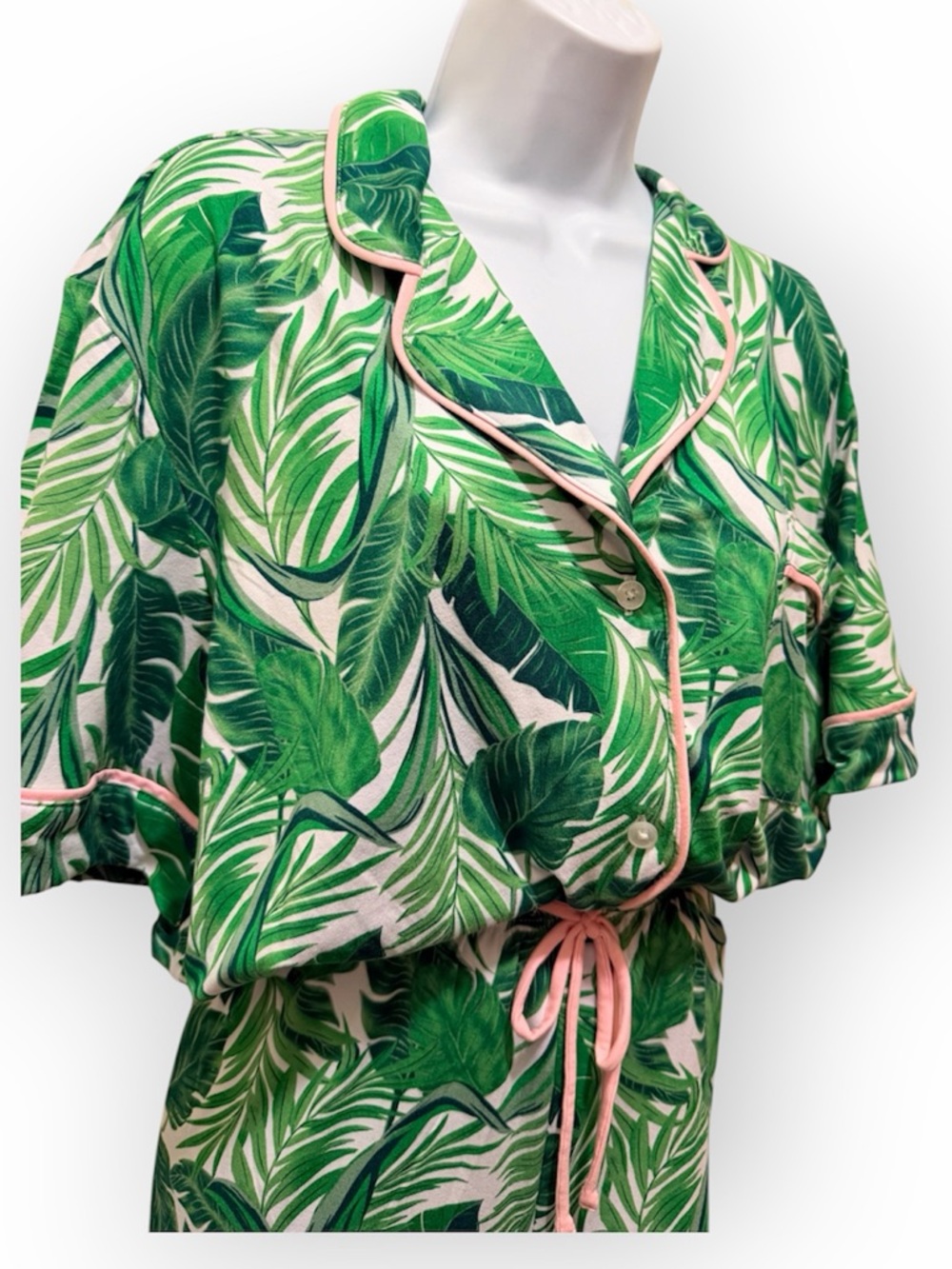 NWT Women's Simply Vera Vera Wang Tropical Theme Palm Trees Pajama Set XXL - Picture 4 of 7